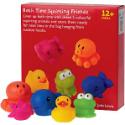 Colourful Bath Toys with Bath Tidy