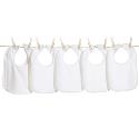 Newborn White Velcro Bibs - 7 Pack