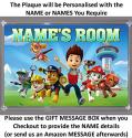 Personalised PAW PATROL Bedroom Door Plaqu