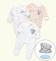 3 Pack Cotton Tatty Teddy Sleepsuits