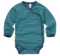 Green Baby Organic Cotton Wrap Bodysuit, Teal 