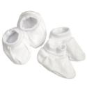 John Lewis Baby Basic Booties, White, Pack of 2