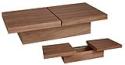 Two block storage coffee table walnut 