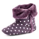 Plum spot boot slippers