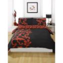 Chelsea Black Red Double Quilt Duvet Cover Set