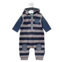 Striped Fleece Dungaree Set