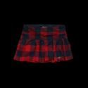 Plaid skirt red