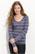 Lush Heather Striped V-Neck Long Sleeved Tee 