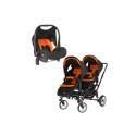 OBaby Zoom Tandem Pushchair -  Black/Orange