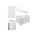 Boori Matilda Roomset - Matilda Cotbed, Chest Changer, Nursery Robe & Sprung Mattress - White