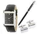 Sekonda Men's Watch Pen & Cufflinks Gift Set With Diamonds