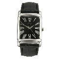 Limit Men's Black Rectangular Dial Leather Strap Watch