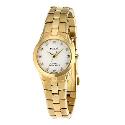 Pulsar Ladies' Stone Set Gold-Plated Bracelet Watch