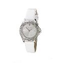 Oasis Ladies' Stone-set White Strap Watch