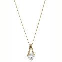 9ct Yellow Gold Round Cubic Zirconia Pendant Necklace