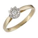 9ct Gold Diamond Solitaire ring