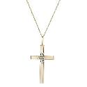 9ct Gold Diamond Cut Cross