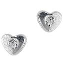 9ct White Gold Cubic Zirconia Heart Stud Earrings