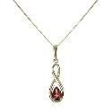 9ct Yellow Gold Garnet Pendant