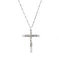 9ct White Gold 1/5 Carat Diamond Cross Pendant