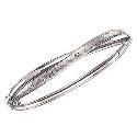 9ct White Gold Cubic Zirconia Russian Bangle