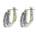 9ct Gold Diamond Hoop Earrings