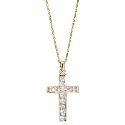 9ct Gold Cubic Zirconia Cross