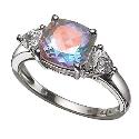 9ct White Gold Rainbow Mist Topaz Ring