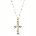 9ct Gold Cubic Zirconia Set Cross