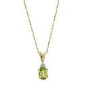 9ct Gold Peridot and Diamond Pendant