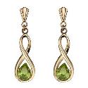 9ct Gold Peridot Figure of Eight Drop Earrings