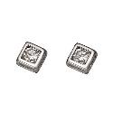 9ct White Gold Cubic Zirconia Square Stud Earrings