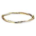 9ct Three Tone Gold Twist Bangle