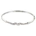 9ct White Gold Cubic Zirconia Twist Bangle