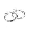 9ct White Gold 18mm Creole Earrings