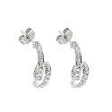 9ct White Gold Diamonds Twist Earrings