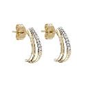 9ct Yellow Gold Diamond Half Hoop Earrings