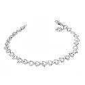 9ct White Gold and Diamonds Heart Link Bracelet