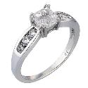 9ct White Gold Cubic Zirconia Ring