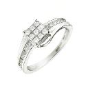 18ct White Gold 1/2ct Princessa Diamond Ring