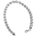 9ct White Gold Polished/Matt Bracelet