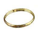 9ct Gold And Rhodium Hinge Bangle