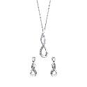 9ct White Gold Diamond Earrings And Pendant Box Set