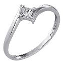 18ct White Gold Quarter Carat Princess Cut Diamond Ring