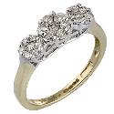 18ct Gold Half Carat Diamond Cluster Ring