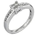 Platinum Quarter Carat Princessa Diamond Ring