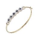 9ct Yellow Gold Sapphire Bangle