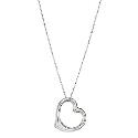 9ct White Gold Swinging Heart Pendant