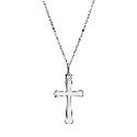 White Gold Fluted Medium Cross