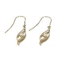 9ct Yellow Gold Cubic Zirconia Long Wave Drop Earrings